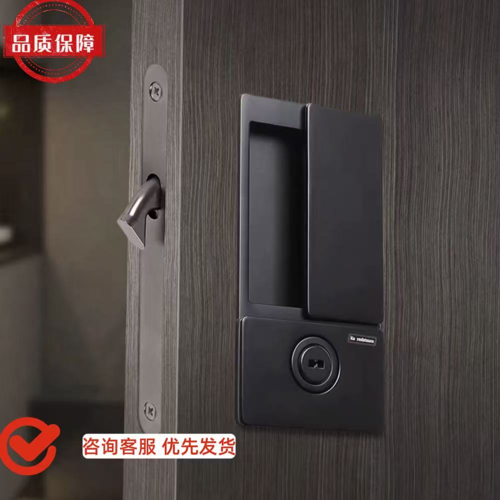 同款AGB内嵌平面移门锁极简静音推拉门口袋卧室木门双面隐形锁