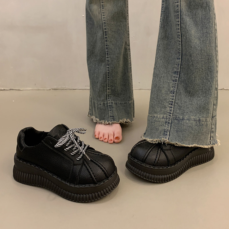 英伦风增高厚底大头小皮鞋女春秋单鞋2024新款玛丽珍鞋系带乐福鞋,女鞋,深口单鞋,淘宝优惠券,粉丝福利购,淘宝优惠卷