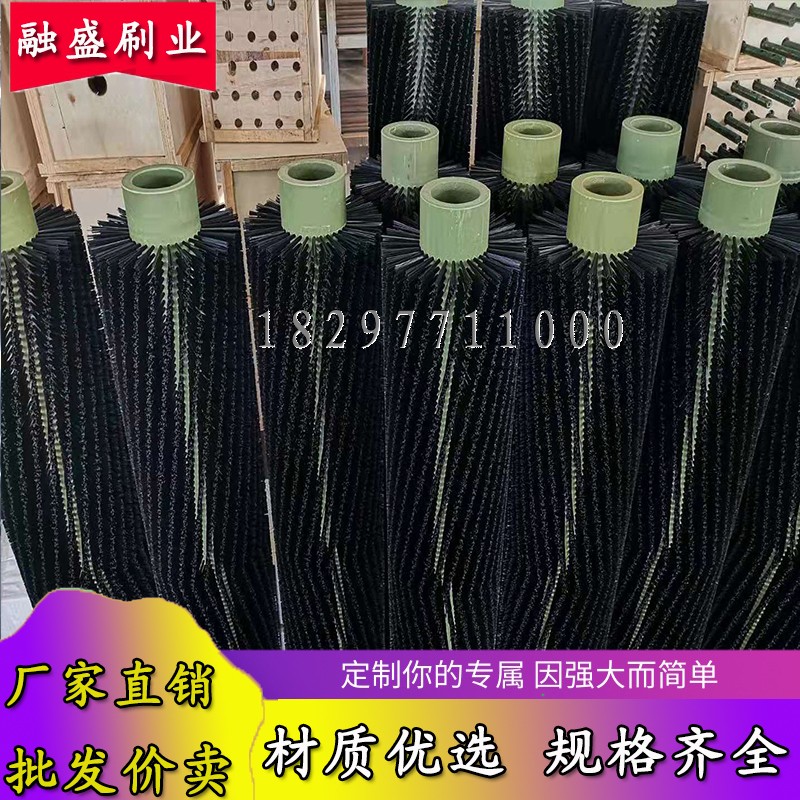 工业毛刷辊滚筒刷厂家定做小型尼龙丝刷除尘空心毛刷轮Y圆形圆柱