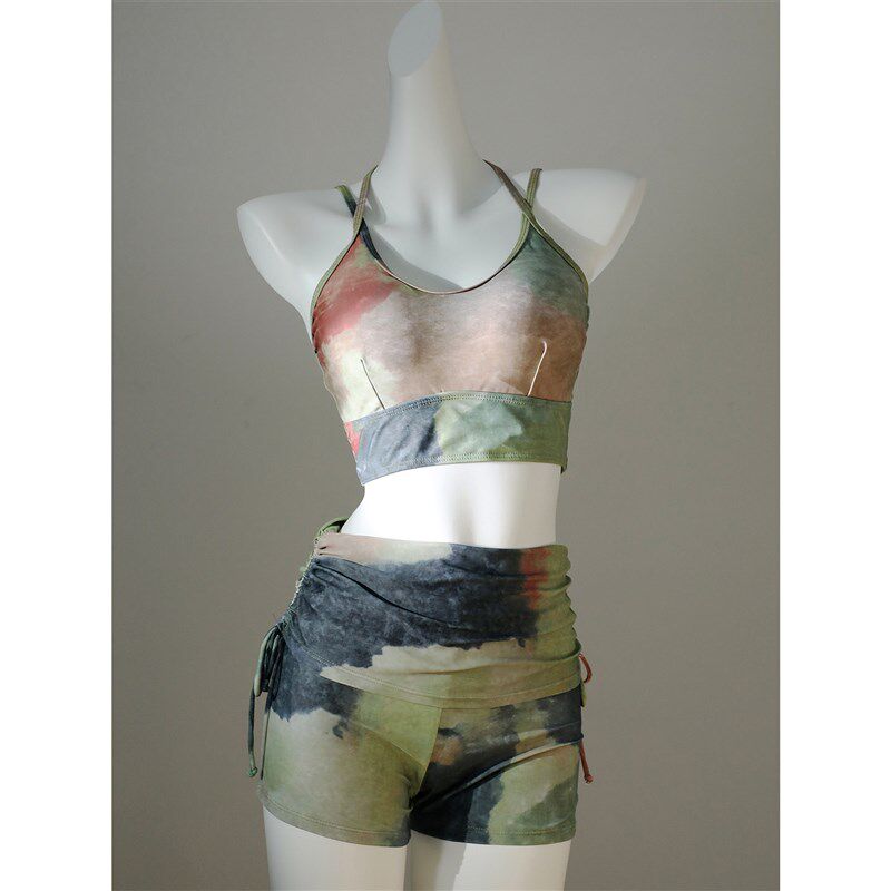 【卡通女孩】森系小众宽松罩衫显瘦遮肉三件套装分体泳衣女泡温泉