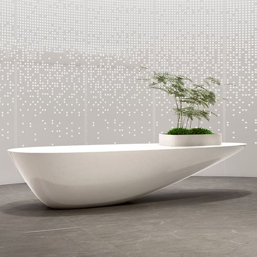 玻璃纤维烤漆前台公司接待客桌企业展台前台产品展示台模拟沙盘台