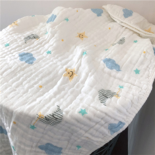 6层纯棉泡泡纱布宝宝浴巾新生儿超柔吸水盖被婴儿透气盖毯洗澡巾