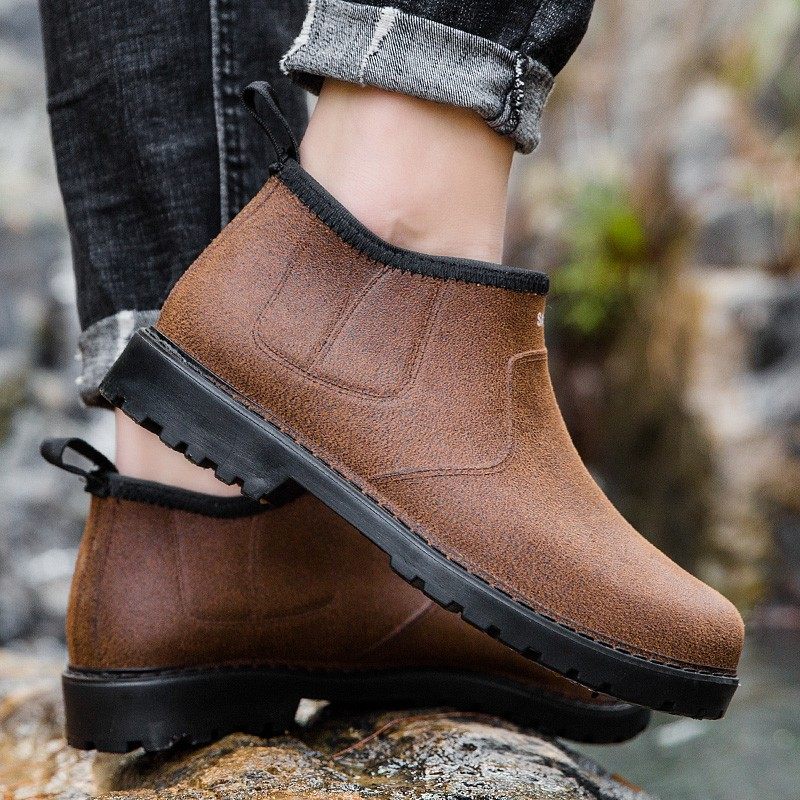 雨鞋男士冬季时尚款皮雨靴钓鱼厨房外穿加绒保暖轻便防滑防水胶鞋,流行男鞋,雨鞋,淘宝优惠券,粉丝福利购,淘宝优惠卷