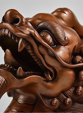 紫铜貔貅摆件一对纯铜办公室客厅工艺品家居饰品房间桌面摆设礼品