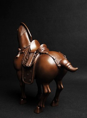 紫铜马摆件铜制马到成功工艺品办公室客厅酒柜家居装饰礼品开业小