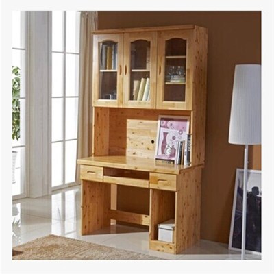 实木家具柏木连体转角书p柜  电脑桌 书桌 写字桌 书架 学生办公