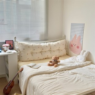 ins可爱长条靠垫公主床头榻榻米靠背纯棉靠枕可拆洗沙发护腰床上