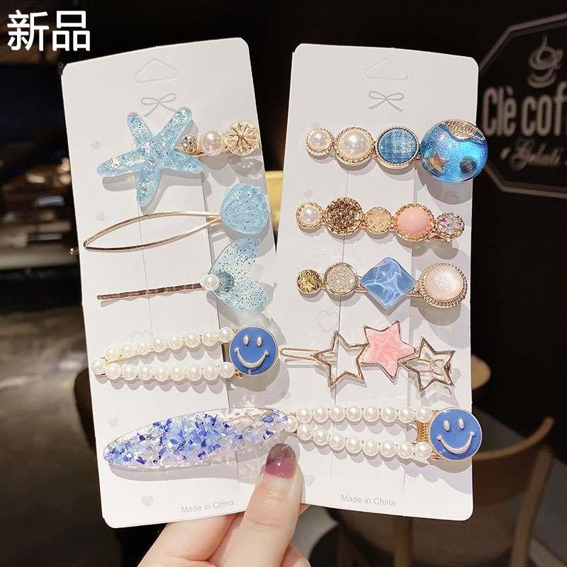 儿童水晶水钻发卡简约侧边发B夹夹刘海女气质公主夹子新品