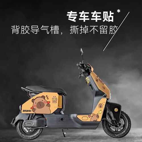 适用极核ez3i版画拉花贴纸车B身防水电动车保护贴膜装饰改装配件