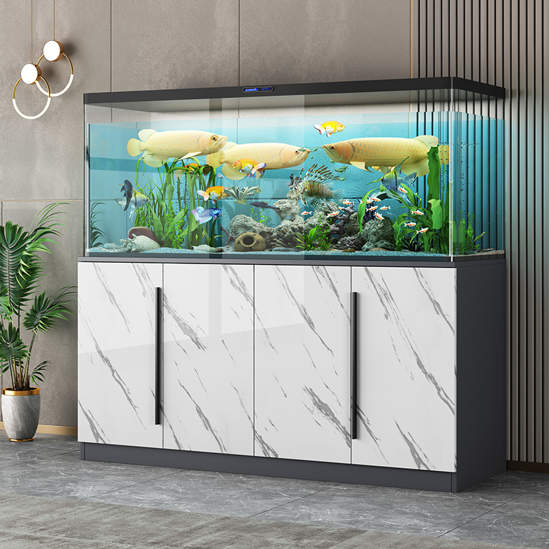 定制家用客厅鱼缸大中小型底柜水族箱柜子水族缸架子造景靠墙一体