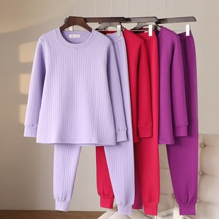 冬季老年人保暖内衣女款加绒加厚纯棉秋衣秋衣裤套装妈妈棉衣棉裤