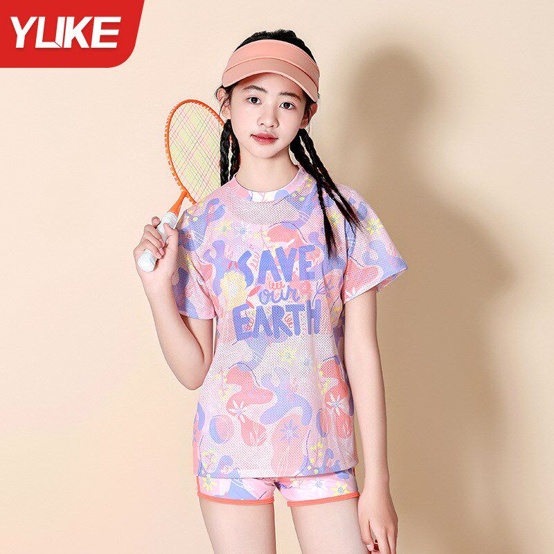 2024新款三件件套保守泳衣女分体式显J瘦遮肚游泳馆分体泳衣女游