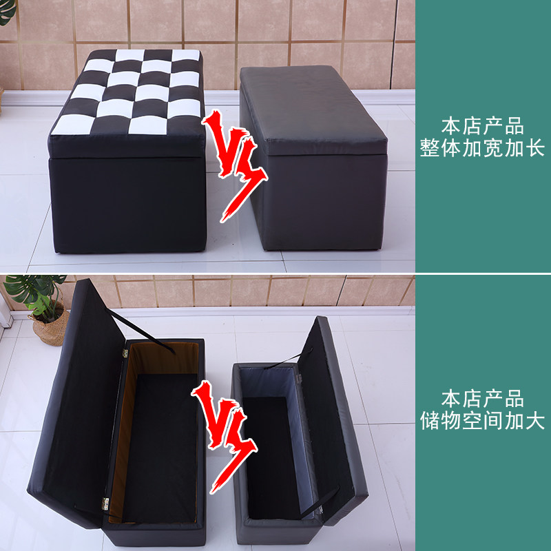 加宽服装店沙发休息换鞋凳子家用布艺储物收纳箱可坐长方形置物柜