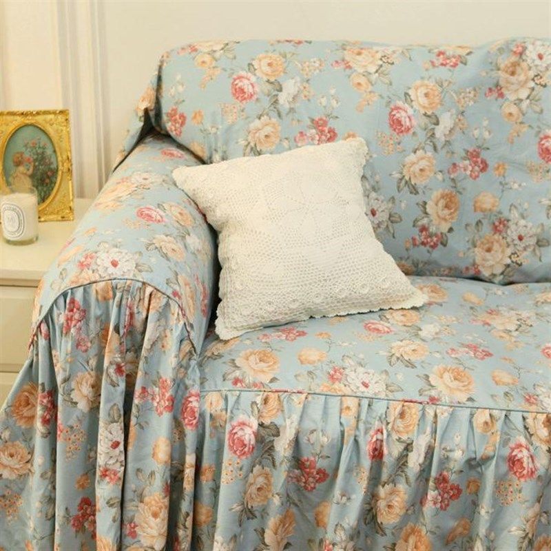 法式韩式田园兰底玫瑰全棉纯棉沙发巾沙发盖布沙发套沙发罩