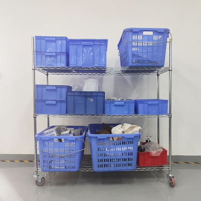 可拆卸货架车间仓库镀铬货架线网展示货架仓储货架大管三层置物架