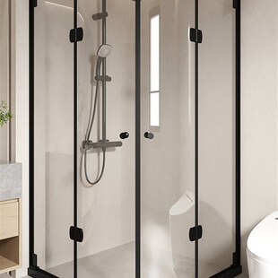 弧形折叠门淋浴房l卫生间小户型不锈钢弧扇形干湿分离浴屏玻璃门