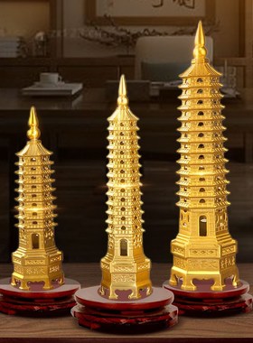 九层文昌塔纯铜13层十三层摆件家居客厅书房书桌9层办公室工艺品