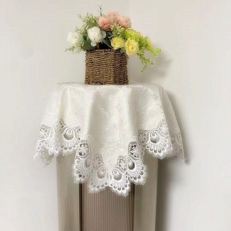 空调盖布圆柱形空调柜机立式罩防尘顶部盖巾蕾丝简约欧式开机不取