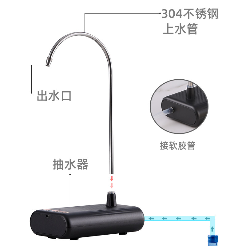 新款自动上水器茶壶抽水器桶装水电动水泵家用便携吸水器带锂