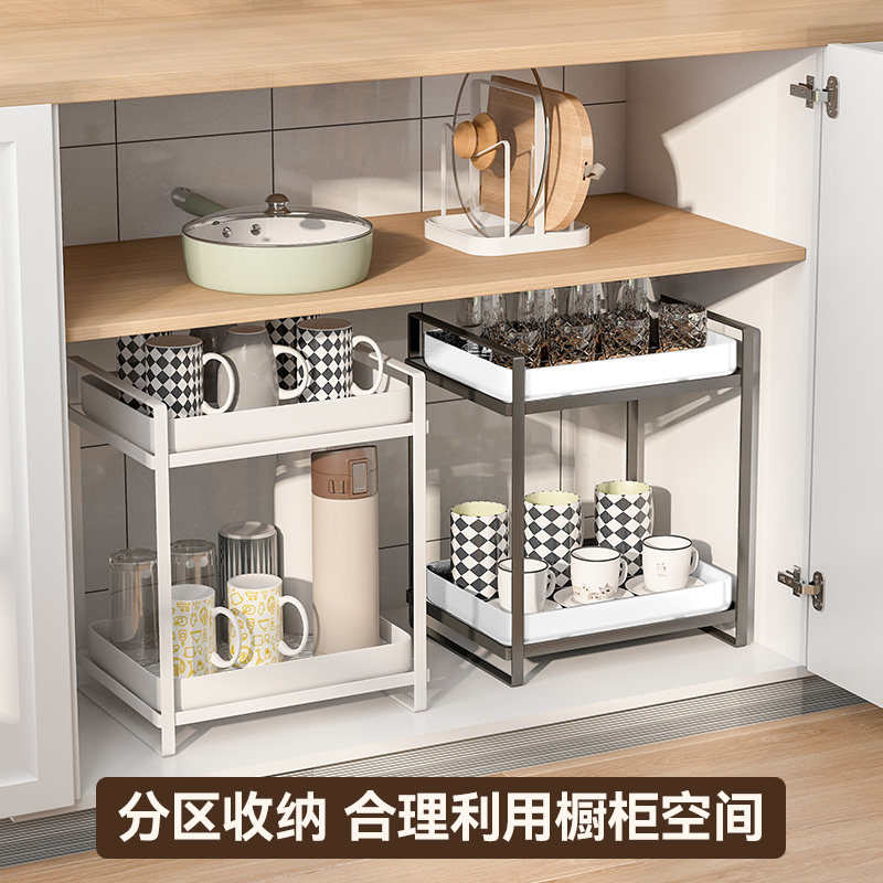 杯子收纳置物架客厅杯架茶道茶杯托盘家用桌面双层茶具杯子沥水架