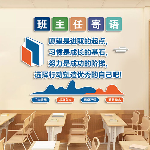班级文化b建设教室布置励志标语小学初高中墙壁装饰班主任寄语贴