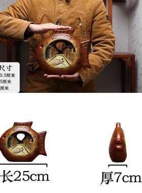 酒柜客厅装饰品博古架中式陶瓷对小入户摆件工艺进门鱼玄关隔断