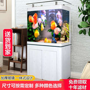 免换水鱼缸客厅小型家用生态水族箱底滤中型大型定制增氧静音造景