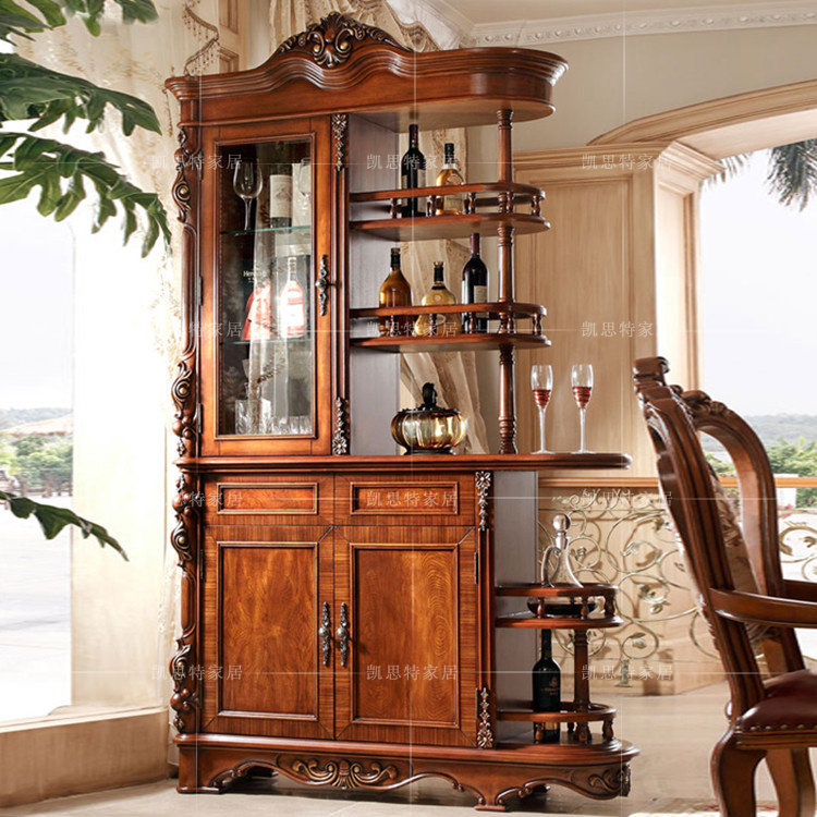 美式实木酒柜 间厅柜 欧式实木雕花酒柜 间厅酒柜 别墅高档酒柜,住宅家具,酒柜,淘宝优惠券,粉丝福利购,淘宝优惠卷