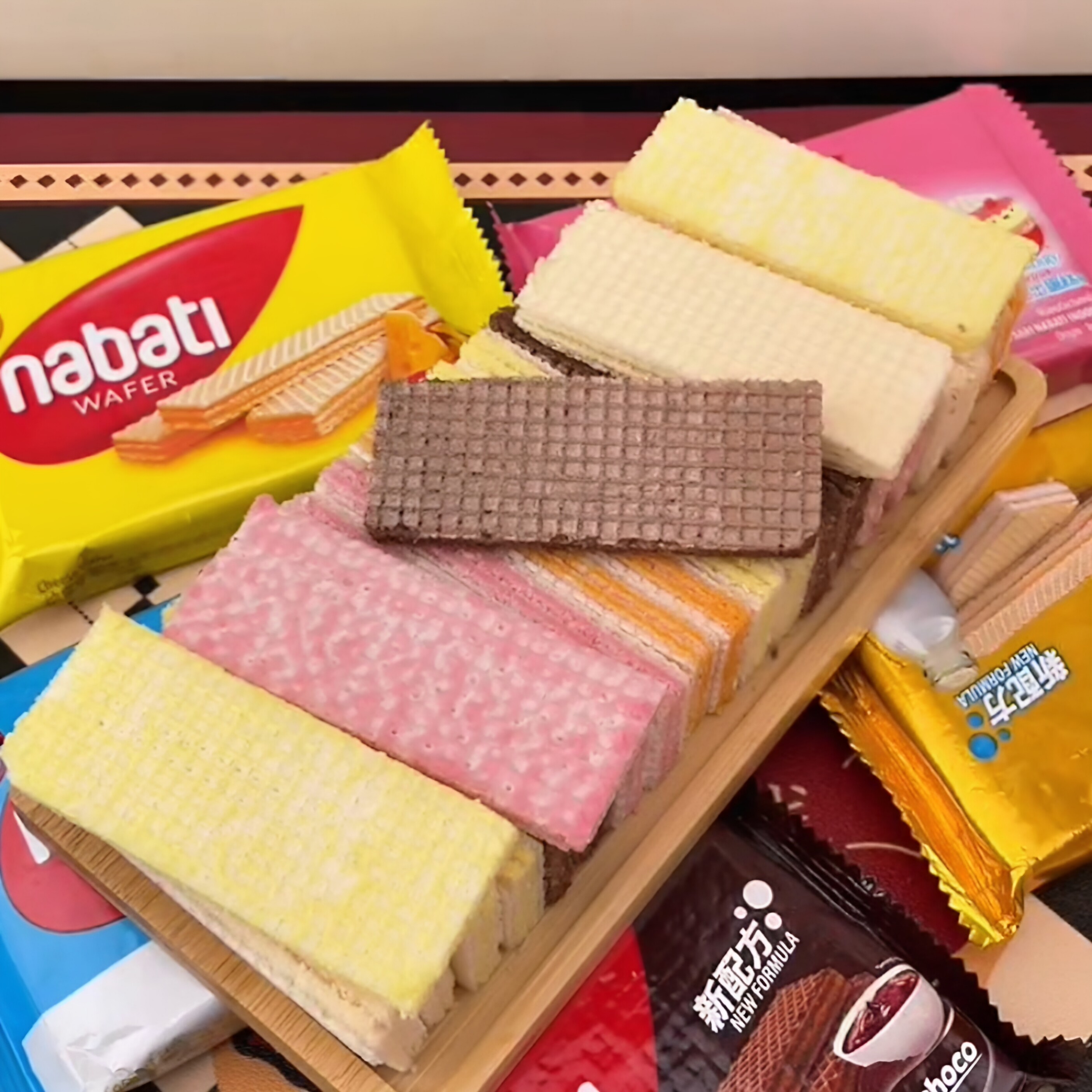 印尼进口 Richeese丽芝士奶酪芝士纳宝帝威化饼干56g休闲零食酥脆