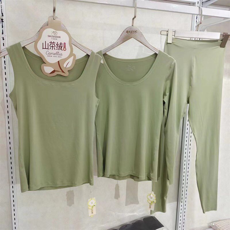 十足色彩山茶绒恒温衣三件套装6041-1秋冬低圆领秋衣秋Z裤打底衣