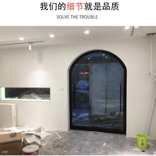 服装店拱形门中轴旋转玻璃门C中轴地弹簧门网红门拱形门
