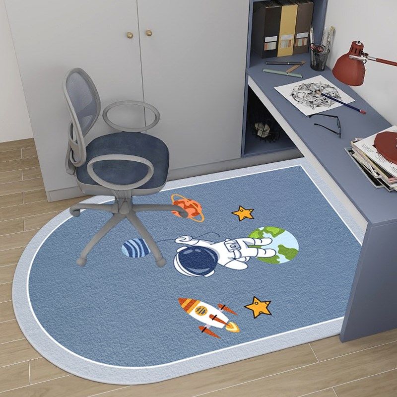 儿童房电脑椅子地毯男女孩卧室书房书桌转椅垫子阅读区学习椅地垫