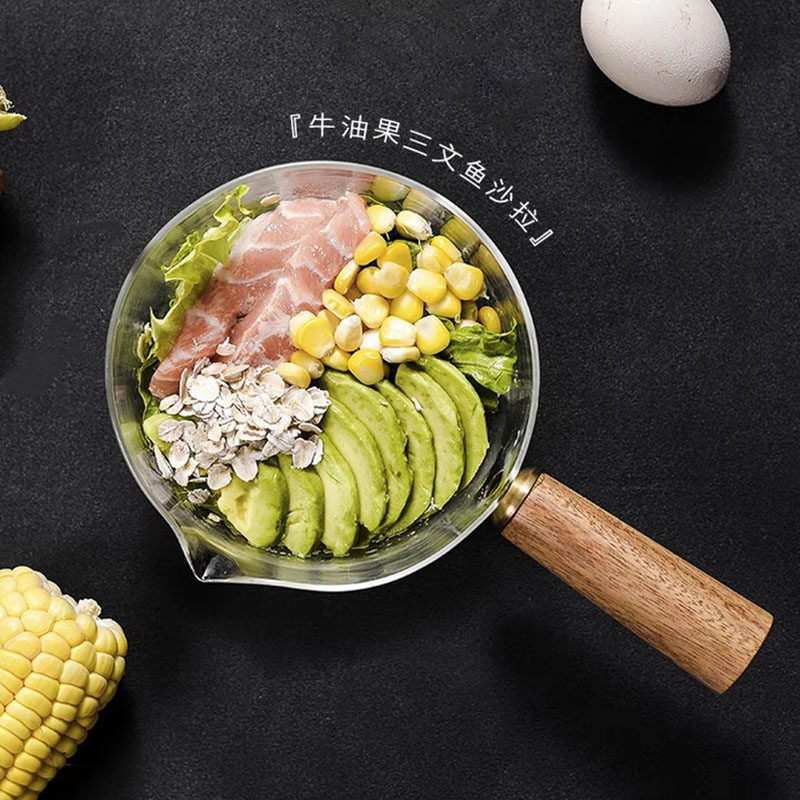 颜值奶锅 可明火加热玻璃小奶锅面锅 带手柄小锅婴儿辅食锅带盖