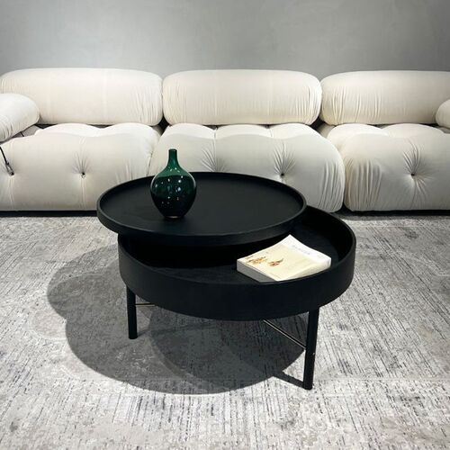 茶几客厅家用2024新款小户型现代简约铁K艺奶油风边几圆形茶桌组