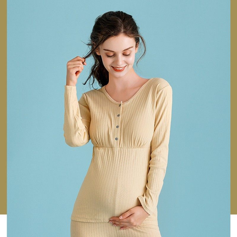 秋冬纯棉哺乳交叉l长袖月子服孕妇产后打底衫上掀喂奶服T恤可外穿