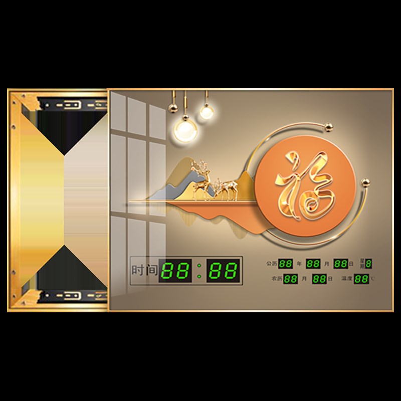 免打孔万年历电表箱装饰画可推拉现代简约配电箱电闸开关遮挡壁画
