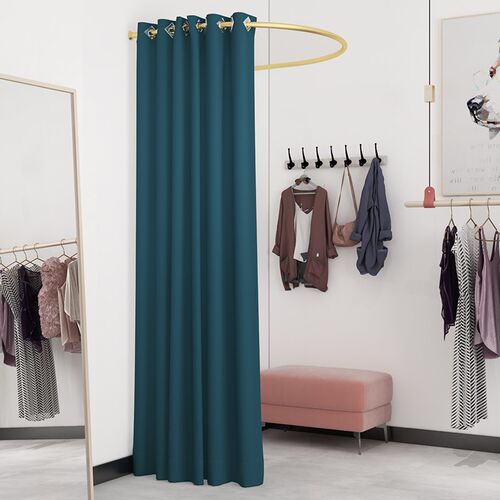 简易试衣间门帘服装店可移动更衣室轨道U型试衣杆 临时活动服装架