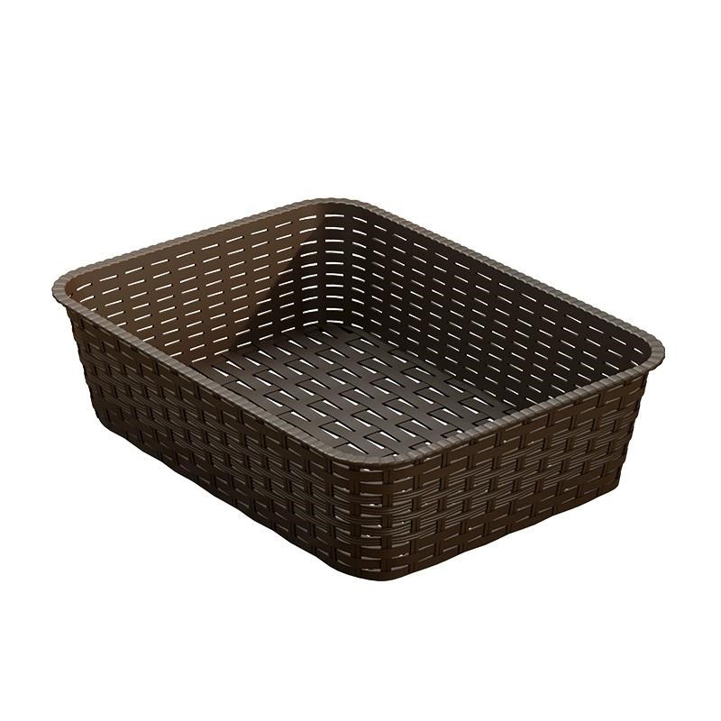超市水果篮仿藤编织展示篮长方形面包陈列蔬菜篮子瓜果收纳塑料筐