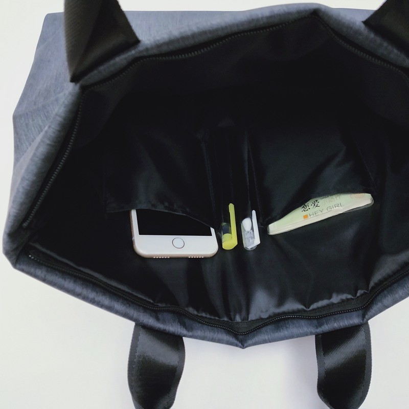 简约上班会议文件袋手提包A4资料帆布大容量男女士U商务手拎公文