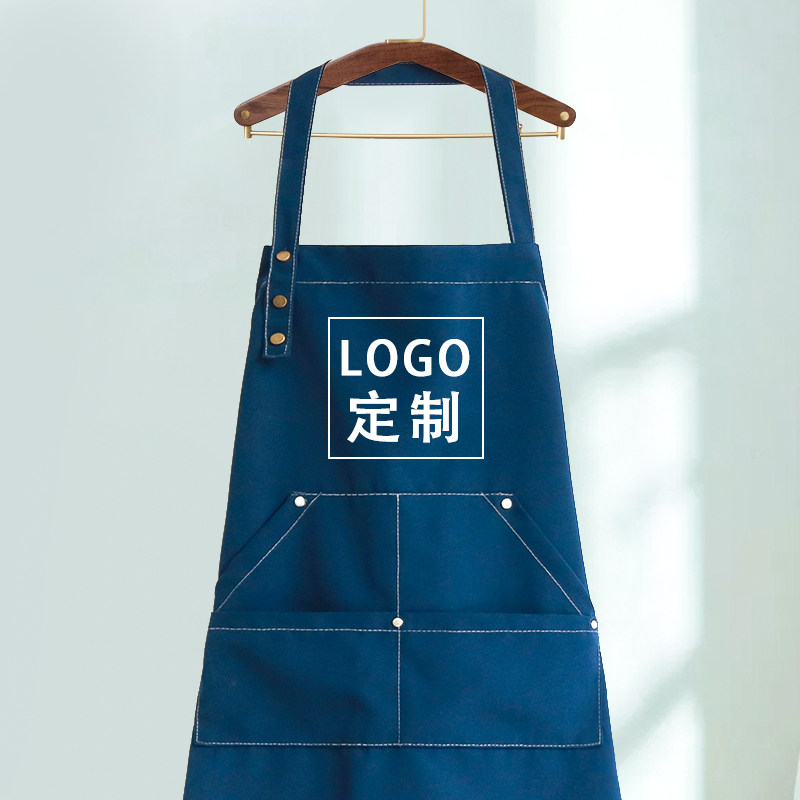 网红防水围裙定制logo印字x餐饮奶茶蛋糕店咖啡厅围腰美甲工作服