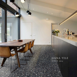 戴纳黑色彩色水磨石瓷砖600x1200厨房卫生间浴室墙砖户外院子地砖