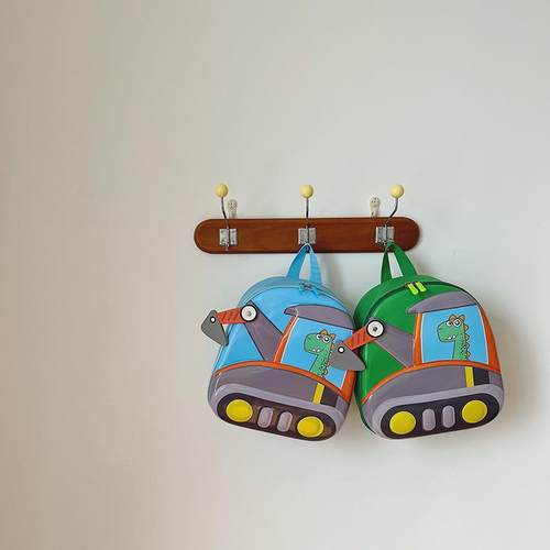 幼儿园书包挖掘机工程车推土机背包男女儿童托班中班大班双肩书包