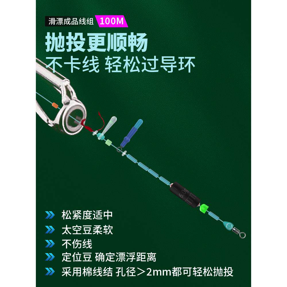 路滑线组套装成品矶钓路亚滑漂专用钓组远投大物绑好主线组套装