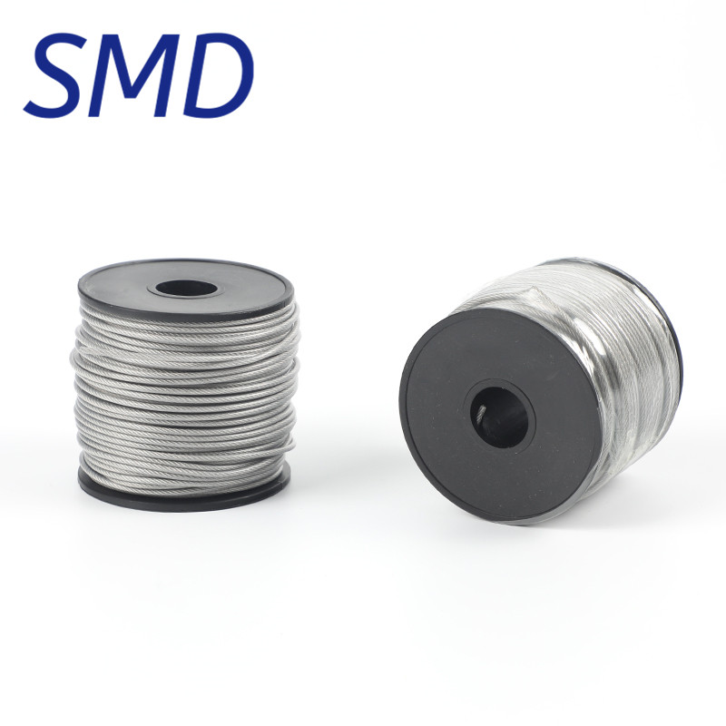 304不锈钢钢丝绳2mm粗包胶包塑尼龙耐磨L钢丝超细软小钢丝晾衣绳