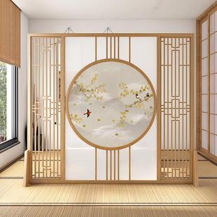屏风隔断客厅实木办公室进门遮挡酒店玄关茶室禅意养生馆 新中式