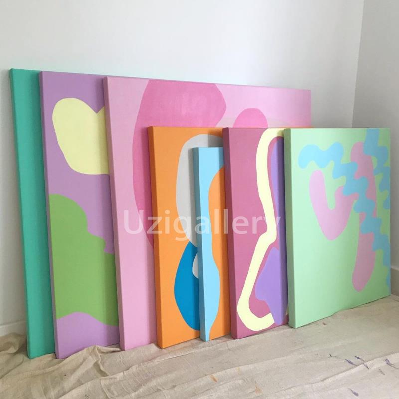 北欧风格ins彩色卧室客厅装饰画现代抽象色块艺术小众挂画卧室图片