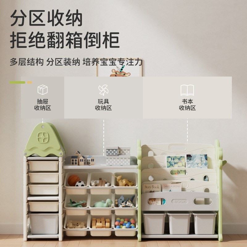 家用儿童玩具收纳架大容量多层置物储物柜宝宝玩具多功能整理柜