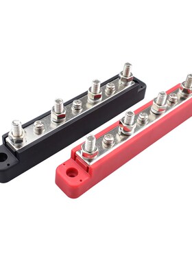 150A大电流汇流排 4接线柱+3接线螺丝  7路红黑色对装汇线排