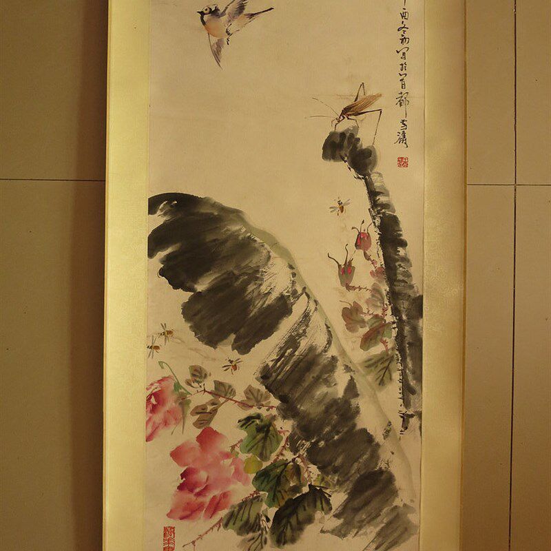 王雪涛燕子传统水墨捡漏收藏x玄关手绘国画办公室书房字画客厅挂