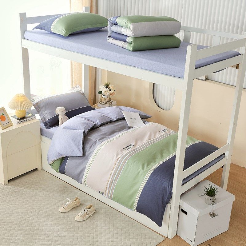 2024新款全棉卡通小清新学生三件套单人寝室上下铺被套床单